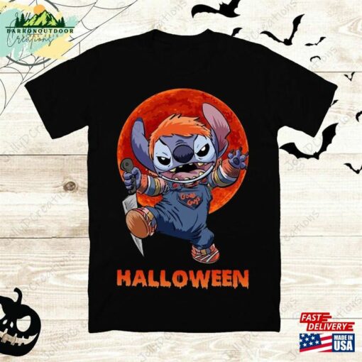 Vintage Stitch Halloween Shirt Nightmare On The Main Street Disney Classic Unisex