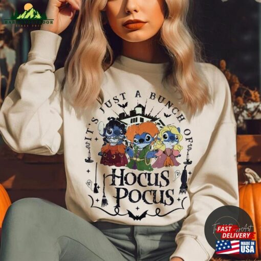 Vintage Stitch Hocus Pocus Costume Halloween Shirt It’s Just A Bunch Of Sweatshirt Unisex