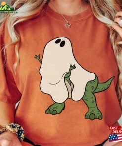 Vintage T Rex Ghost Halloween Comfort Colors Shirt Unisex Hoodie