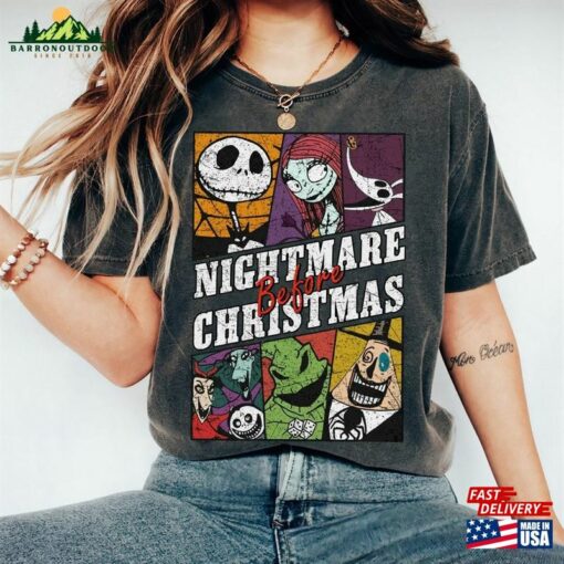 Vintage The Nightmare Before Christmas Characters T-Shirt Jack Skellington Shirt Sally Classic