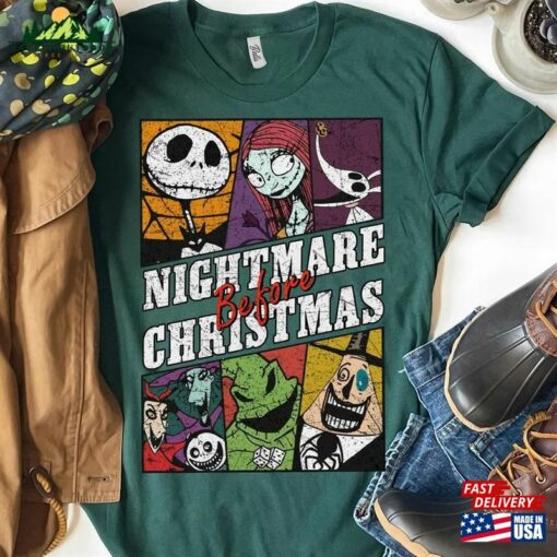 Vintage The Nightmare Before Christmas Characters T-Shirt Jack Skellington Shirt Sally Classic