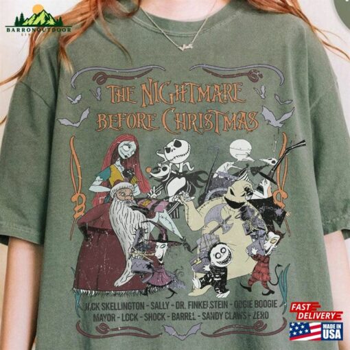Vintage The Nightmare Before Christmas Comfort Colors Shirt Jack And Sally Oogie Boogie Hoodie T-Shirt