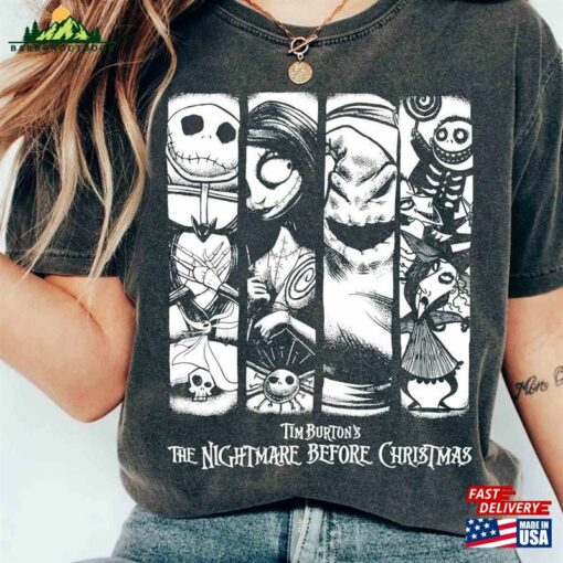 Vintage The Nightmare Before Christmas Halloween Tim Burton T-Shirt Jack Skellington Shirt Sally Sweatshirt