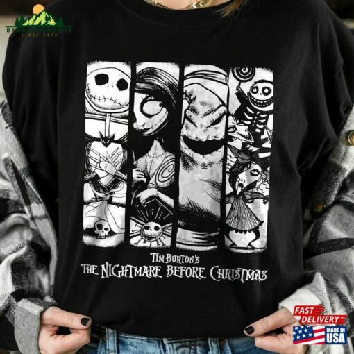 Vintage The Nightmare Before Christmas Halloween Tim Burton T-Shirt Jack Skellington Shirt Sally Sweatshirt