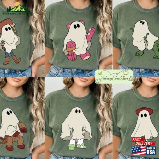 Vintage Toy Story Ghost Halloween Comfort Colors Shirt Group Buzz Woody Jessie T Classic Unisex