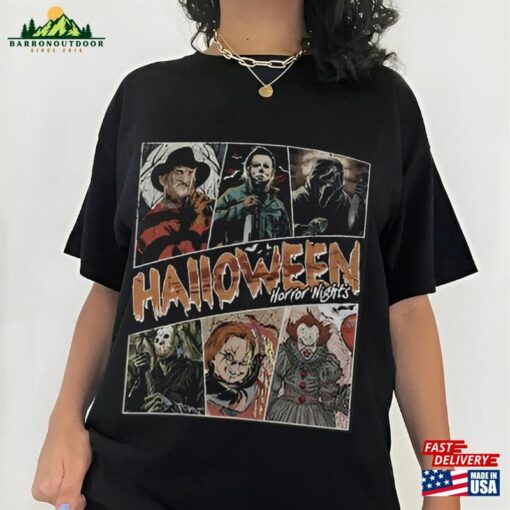 Vintage Universal Studios Halloween Horror Nights Shirt Retro Characters Group Scary Movie Costume Sweatshirt T-Shirt