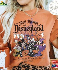 Vintage Walt Disneys Disneyland Halloween Est 1955 The Spookiest Place On Earth Shirt Retro Mickey And Friends Classic Sweatshirt 4