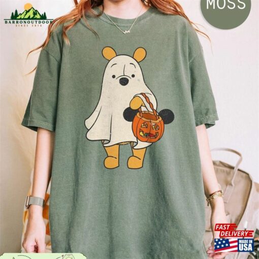 Vintage Winnie The Pooh Ghost Comfort Colors Shirt Halloween Piglet Tigger Eeyore Rabbit Unisex Classic