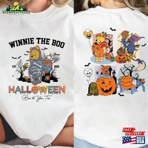 Vintage Winnie The Pooh Halloween Shirts And Friends Disneyland Pumpkin Unisex Classic