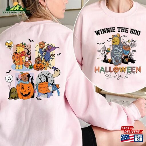 Vintage Winnie The Pooh Halloween Shirts And Friends Disneyland Pumpkin Unisex Sweatshirt