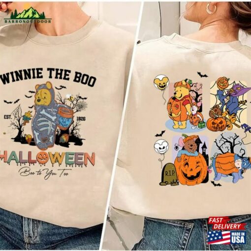 Vintage Winnie The Pooh Halloween Shirts And Friends Disneyland Pumpkin Unisex Sweatshirt