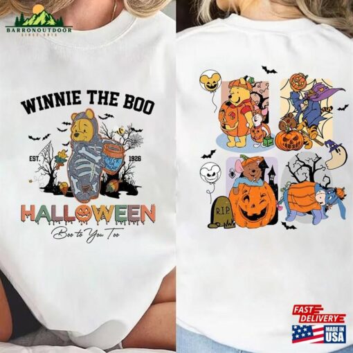 Vintage Winnie The Pooh Halloween Shirts And Friends Disneyland Pumpkin Unisex Sweatshirt