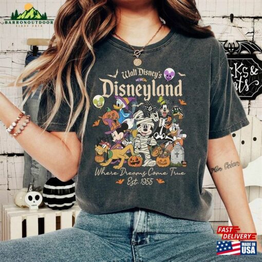 Where Dreams Come True Halloween T-Shirt Disneyland Asthetic Comfort Color Shirt Mickey And Minne Sweatshirt