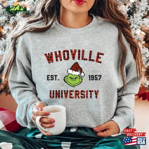 Whoville Green Monster Est 1957 Sweatshirt Merry Christmas Crewneck Hot Trend 2023 Shirt Gift T-Shirt Hoodie