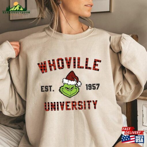 Whoville Green Monster Est 1957 Sweatshirt Merry Christmas Crewneck Hot Trend 2023 Shirt Gift T-Shirt Hoodie