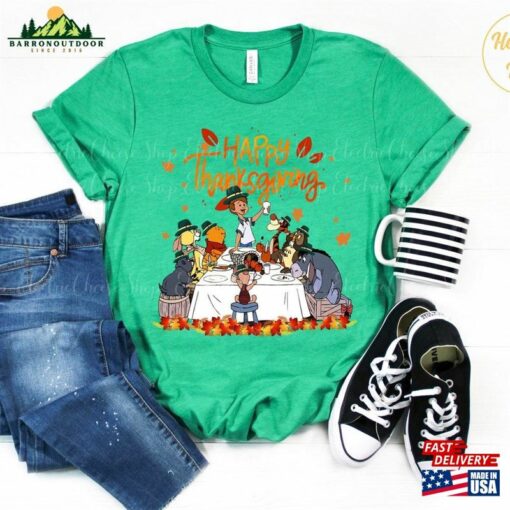 Winnie The Pooh Happy Thanksgiving Shirt Disney Tee Fall Vibes Hoodie Sweatshirt