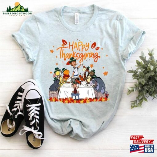 Winnie The Pooh Happy Thanksgiving Shirt Disney Tee Fall Vibes Hoodie Sweatshirt