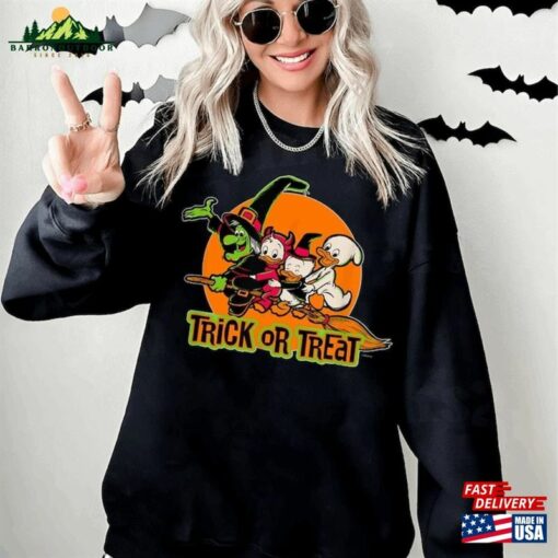 Witch Huey Dewey Louie Trick Or Treat Halloween T-Shirt Donald’s Nephews Shirt Sweatshirt Unisex