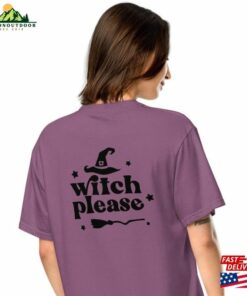 Witch Please Halloween Shirt Design On Back Unisex Garment Dyed Heavyweight T Classic T-Shirt
