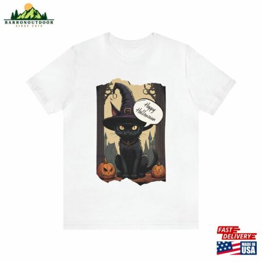 Witches Black Cat For Halloween 2023 Unisex Jersey Short Sleeve Tee T-Shirt Hoodie