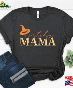 Witchy Mama Halloween Shirts 2023 Shirt For Women Sweatshirt T-Shirt