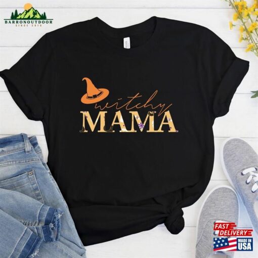 Witchy Mama Halloween Shirts 2023 Shirt For Women Sweatshirt T-Shirt