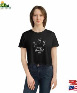 Womens Flowy Cropped Tee Classic T Shirt 3