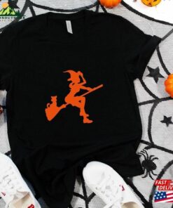 Womens Halloween Shirt Flying Witch T-Shirt Classic