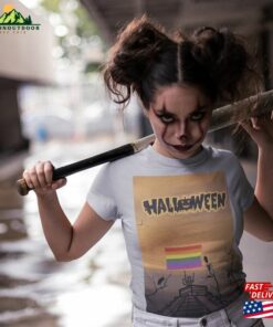 Womens Midweight Cotton Tee Halloween Lgtb T Shirt Hoodie 3