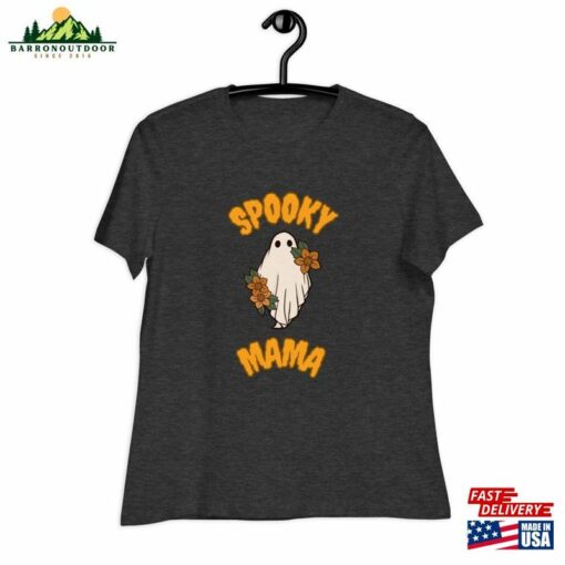 Women’s Relaxed T-Shirt Spooky Mama Cute Trendy Halloween 2023 Unisex