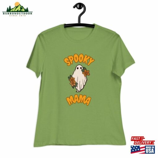 Women’s Relaxed T-Shirt Spooky Mama Cute Trendy Halloween 2023 Unisex