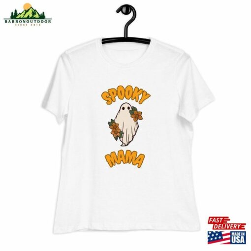 Women’s Relaxed T-Shirt Spooky Mama Cute Trendy Halloween 2023 Unisex