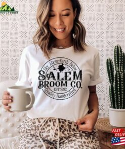 Women’s Salem Broom Company Shirt Halloween Sweatshirt Witchy Gift On Fall Sanderson Witches Unisex Classic