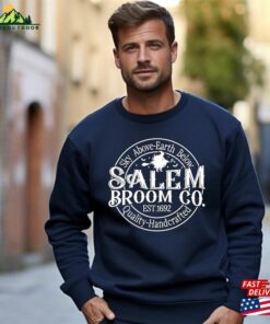 Women’s Salem Broom Company Shirt Halloween Sweatshirt Witchy Gift On Fall Sanderson Witches Unisex Classic