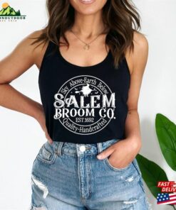 Womens Salem Broom Company Shirt Halloween Sweatshirt Witchy Gift On Fall Sanderson Witches Unisex Classic 3