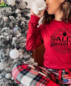 Womens Salem Broom Company Shirt Halloween Sweatshirt Witchy Gift On Fall Sanderson Witches Unisex Classic 4