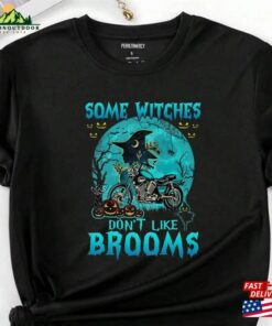 Womens Some Witches Don’t Like Brooms Motorcycle T-Shirt Halloween Sweatshirt Hoodie