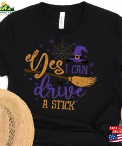 Yes I Can Drive A Stick Witchy Halloween Tee Vintage Witch T Shirt Crewneck Hoodie Sweatshirt 3