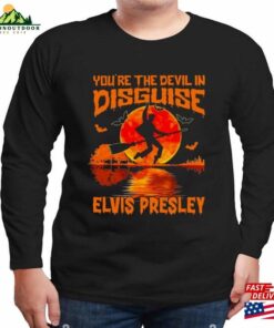You’Re The Devil In Disguise Elvis Presley Halloween 2023 T-Shirt King Of Rock And Roll Unisex Vneck Hoodies Sweatshirt Hoodie