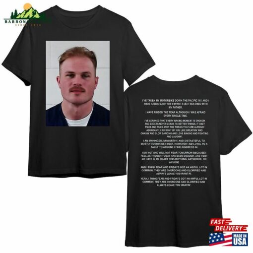 Zach Bryan Mugshot 2 Sided Printed T-Shirt Tour 2023 Gifts Sweatshirt