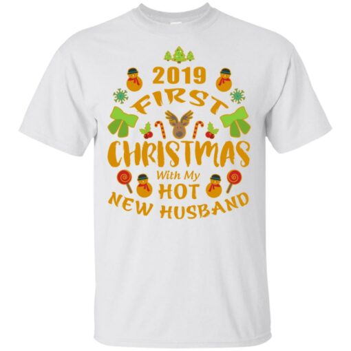 2019 First Christmas With my New Husband Shirt Sweatshirt Long Sleeve Hoodie Tank Mug