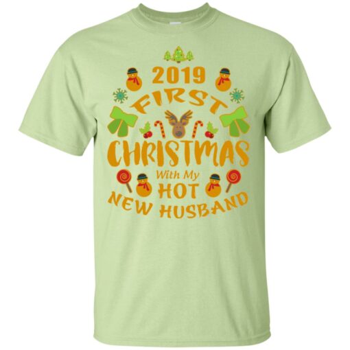 2019 First Christmas With my New Husband Shirt Sweatshirt Long Sleeve Hoodie Tank Mug