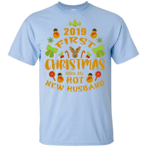 2019 First Christmas With my New Husband Shirt Sweatshirt Long Sleeve Hoodie Tank Mug