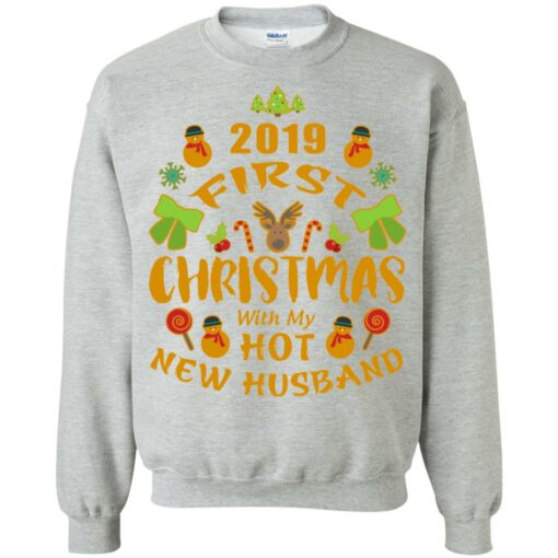 2019 First Christmas With my New Husband Sweatshirt Shirt Sweatshirt Long Sleeve Hoodie Tank Mug