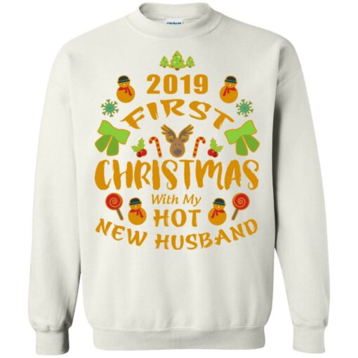 2019 First Christmas With my New Husband Sweatshirt Shirt Sweatshirt Long Sleeve Hoodie Tank Mug