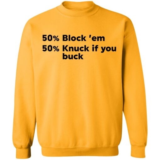 50 block ’em 50 knuck if you buck shirt Shirt Sweatshirt Long Sleeve Hoodie Tank Mug