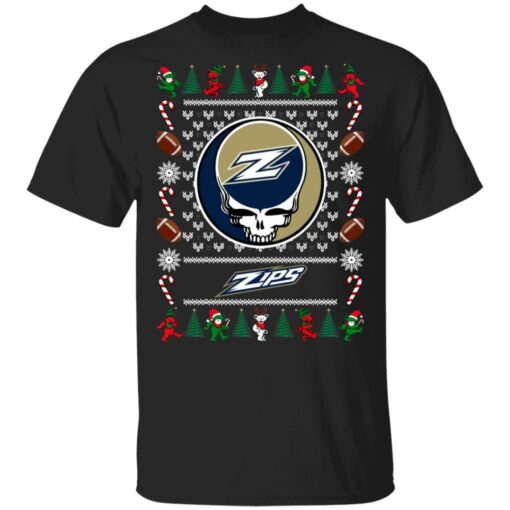 Akron Zips Grateful Dead Ugly Christmas Sweater Shirt Sweatshirt Long Sleeve Hoodie Tank Mug