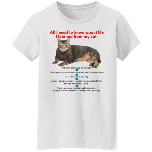 All i need to know about life I learned from my cat shirt Shirt Sweatshirt Long Sleeve Hoodie Tank Mug