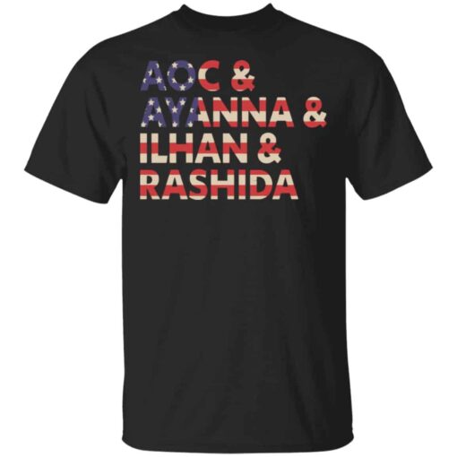 Aoc Ayanna Ilhan Rashida American Flag Shirt, Hoodie, Tank Shirt Sweatshirt Long Sleeve Hoodie Tank Mug