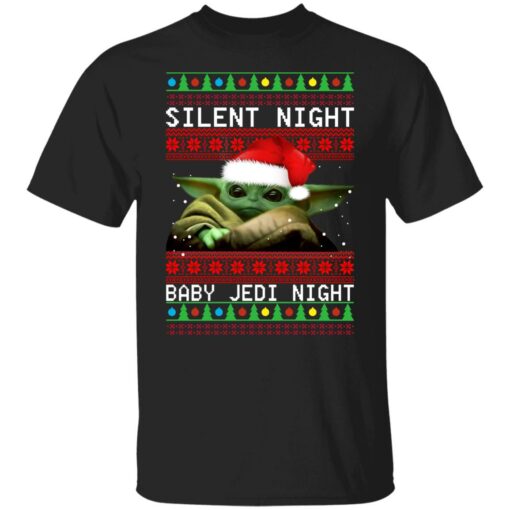 Baby Yoda – Silent Night Baby Jedi Night Christmas Sweater Shirt Sweatshirt Long Sleeve Hoodie Tank Mug